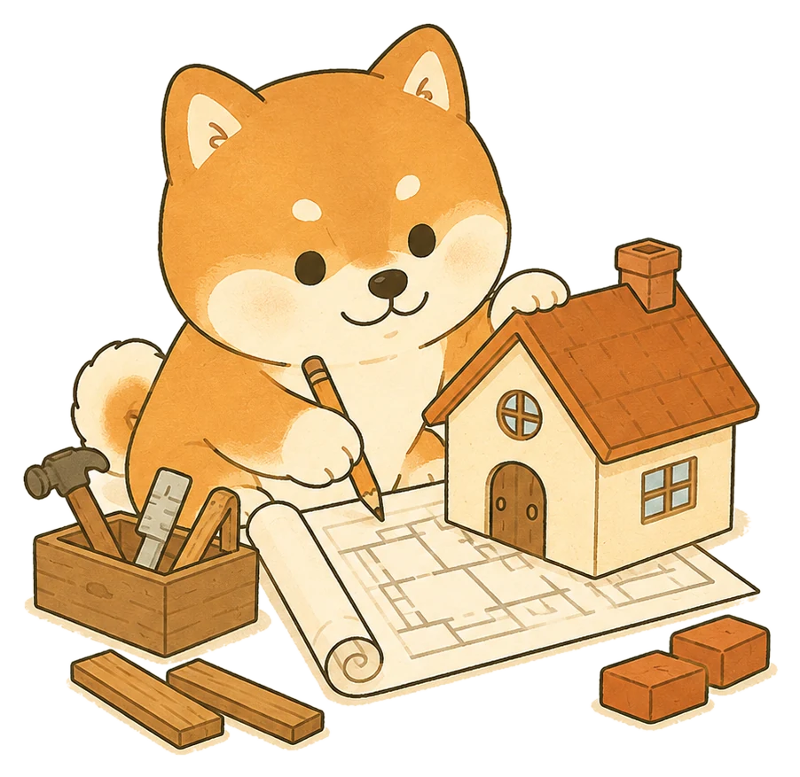 サイトを制作する豆柴